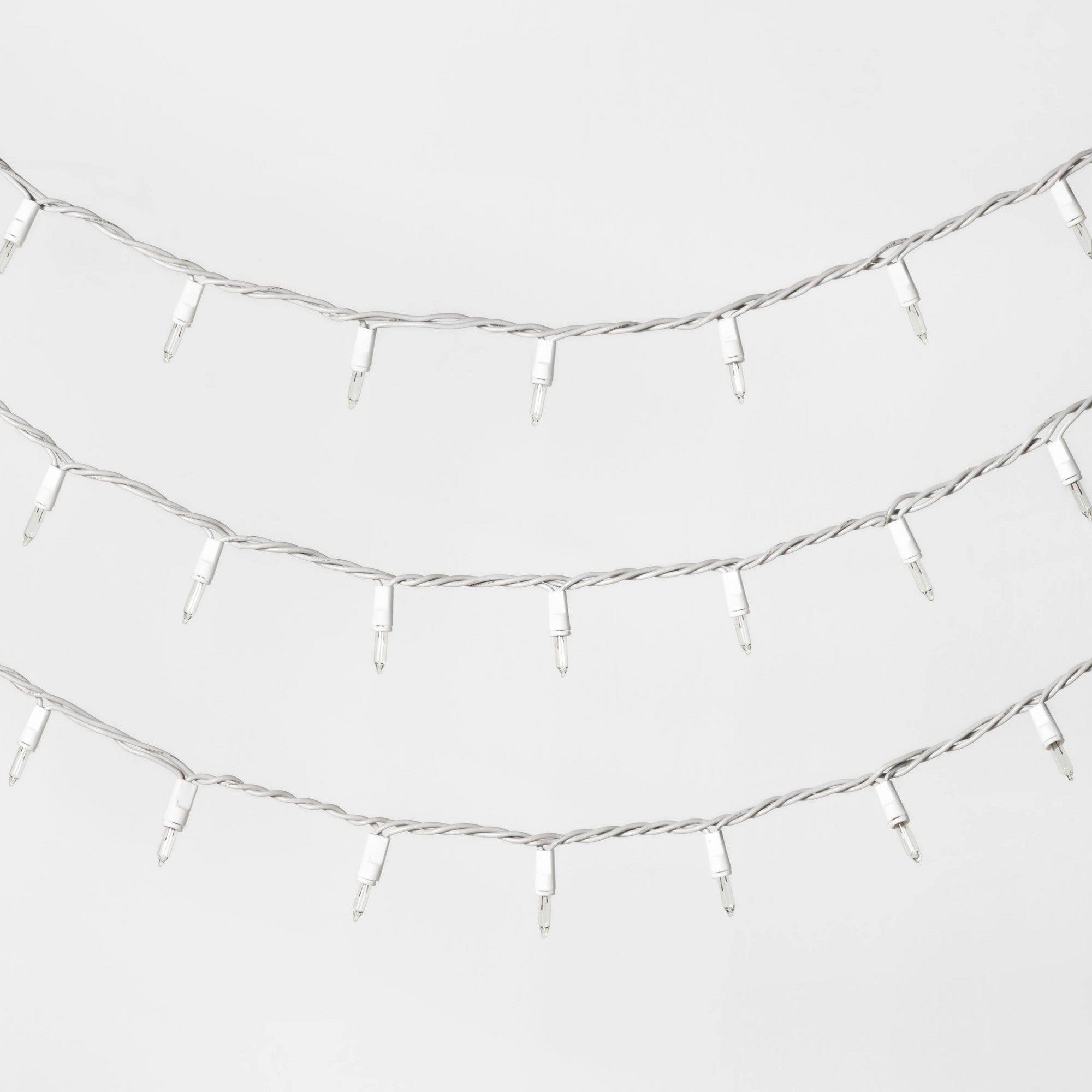 50ct Incandescent Mini Christmas String Lights Clear with White Wire - Wondershop™: Indoor/Outdoor UL Listed - Bellso